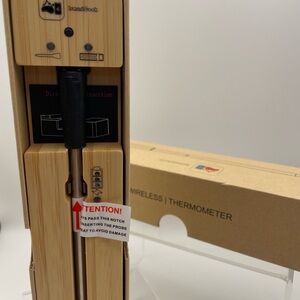 iSmartCook Wireless Meat Thermometer Bluetooth Probe w/ Bamboo Case